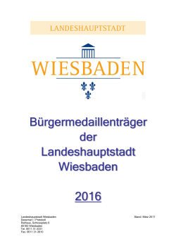 Bürgermedaillenträger Wiesbadens 2016