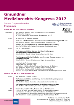 Gmundner Medizinrechts-Kongress 2017