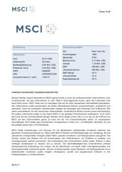 MSCI inc. Aktienanalyse 2017