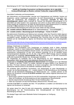 Informationen zur Bescheinigung CU 2017