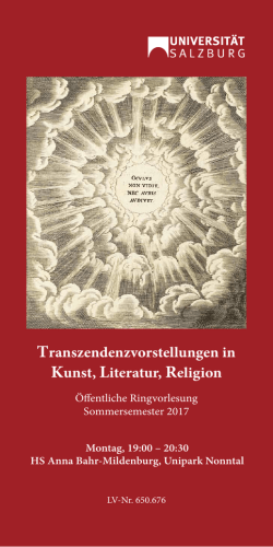 Transzendenzvorstellungen in Kunst, Literatur, Religion