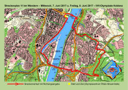 Streckenplan 11 km Wandern – Mittwoch, 7. Juni 2017 u. Freitag, 9