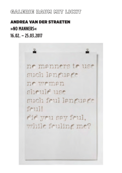 no manners« 16.02. – 25.03.2017
