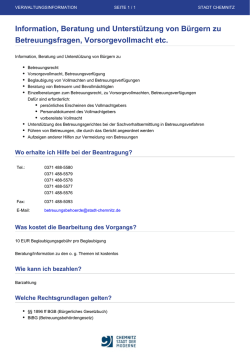 Information, Beratung und Unterst&uuml;tzung von B&uuml;rgern zu