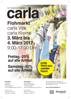 Carla Flohmarkt 3. und 4. März 2017, Vitis u. Krems