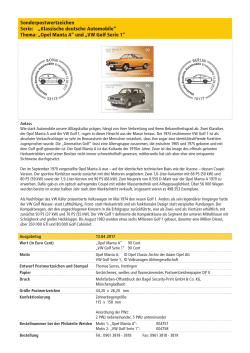„Opel Manta A“ und „VW Golf Serie 1“