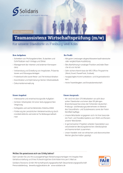 Stellenangebot als PDF - Solidaris Revisions-GmbH