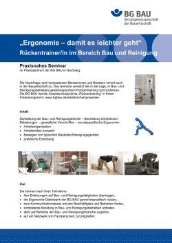 Informationsblatt zum Seminar Arbeitsschutzpr&auml;mien