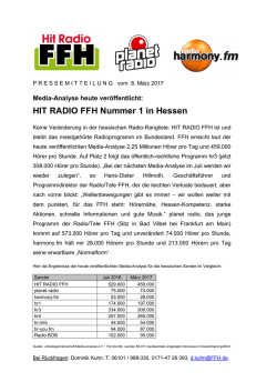 HIT RADIO FFH Nummer 1 in Hessen