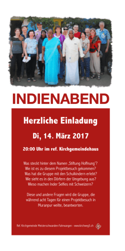 indienabend - Reformierte Kirchgemeinde Meisterschwanden