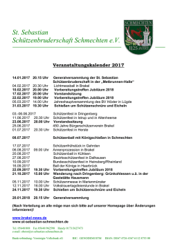 Veranstaltungskalender - St. Sebastian Schützenbruderschaft