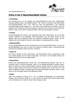 Infos A bis Z Beachhandball Arbon