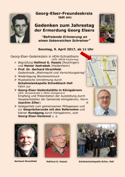 Einladung des Georg-Elser-Freundeskreis