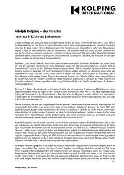 Adolph Kolping – der Priester