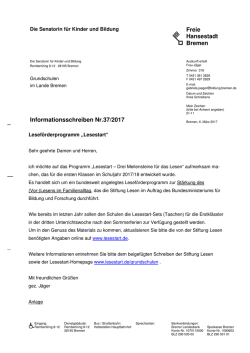 Informationsschreiben Nr. 37/2017