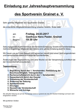 Jahreshauptversammlung