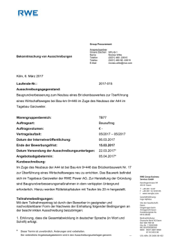 Ausschreibung anzeigen