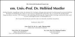 em. Univ.-Prof. Dr. Helfried Mostler