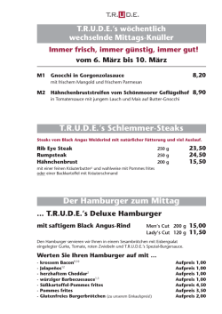Mittagskarte - TRUDE Hamburg