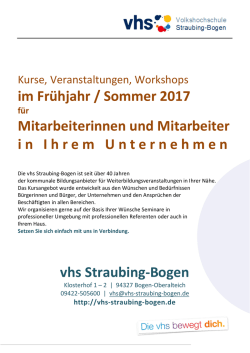 im Fr&uuml;hjahr / Sommer 2017 Mitarbeiterinnen und Mitarbeiter in