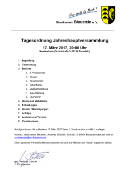 Tagesordnung - Musikverein Blaustein