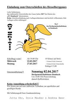 Sonntag 02.04.2017 Dorfgemeinschaftshaus Dambach
