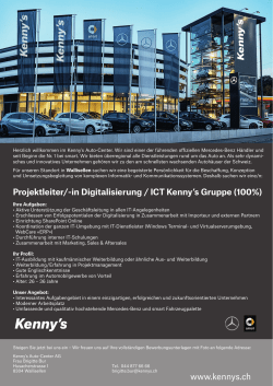 Projektleiter/-in Digitalisierung / ICT Kenny`s Gruppe (100%) www