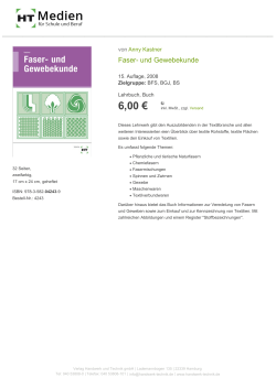 Faser- und Gewebekunde - Verlag Handwerk und Technik