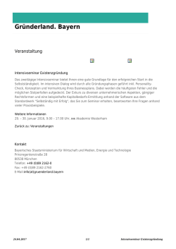 Intensivseminar Existenzgr&uuml;ndung : Gr&uuml;nderland.Bayern