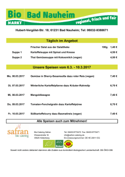 Unsere Speisen vom 6.3. - 10.3.2017 Täglich im Angebot