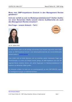 Interne Audits &ndash; Teil 2 - GMP