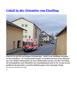 Unfall in der Ortsmitte von Eiselfing