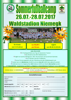 Flyer Sommercamp 2017 in Niemegk