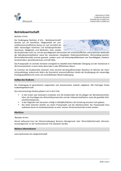 Hochschule Trier - Wirtschaft: Informationsmaterial