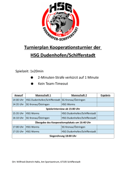 spielplan auftaktturnier - HSG Dudenhofen