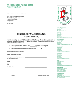 SEPA-Mandat - KG Fidele Gr&ouml;n-Wie&szlig;e REZAG | Porzer Ehrengarde