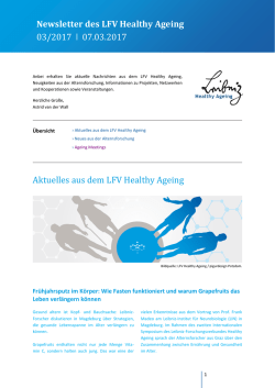 aktueller Newsletter des LFV Healthy Ageing, deutsch