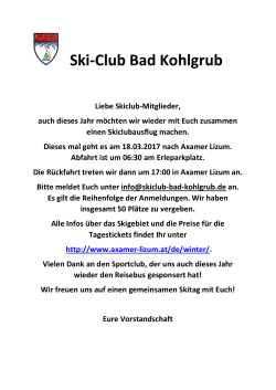 Infomationen - Skiclub Bad Kohlgrub