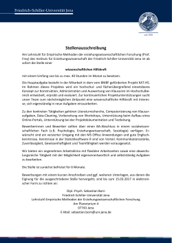Stellenausschreibung - Lehrstuhl f&uuml;r Empirische Methoden der