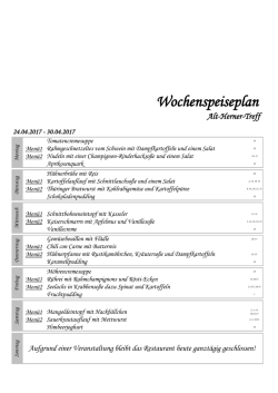 Speiseplan im Alt-Herner-Treff - Herne