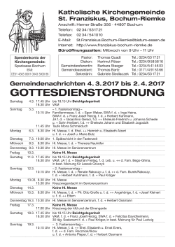 Gemeindebrief 03-2017 - St. Franziskus Bochum