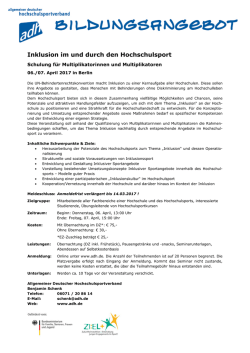 Inklusion im und durch den Hochschulsport