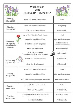 Wochenplan vom 06.03.2017 - 12.03.2017 - DRK