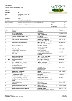 Liste des participants Concours de saut officiel indoor IENA Épreuve n