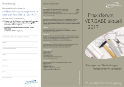Praxisforum VERGABE aktuell 2017