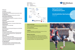 High performance in professional sports Interdisziplin&auml;res