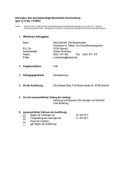 Information &uuml;ber eine beabsichtigte Beschr&auml;nkte