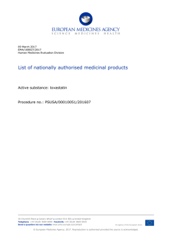 lovastatin - PSUSA 00010051 201607 - EMA