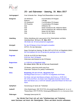 JO- und Clubrennen – Samstag, 18. März 2017