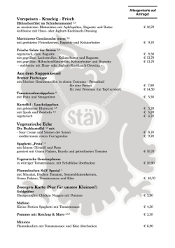 Speisekarte St&auml;V Bremen